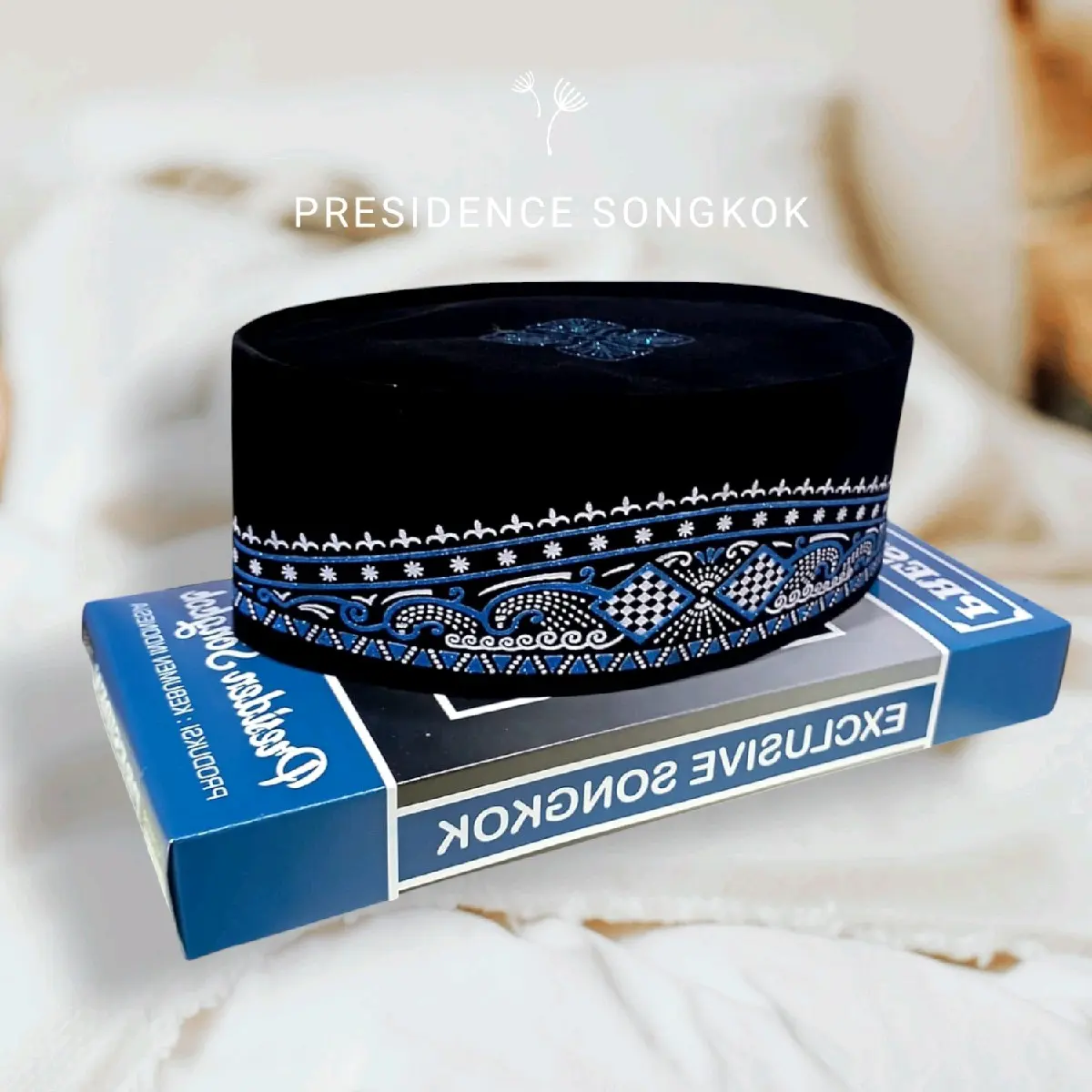 MURAH !! PECI SONGKOK KOPIAH HITAM MOTIF BATIK BIRU TINGGI 9 CM ANAK DAN DEWASA - PECI PRIA MODEL TERBARU MURAH BERKUALITAS BISA COD Muslim Santri