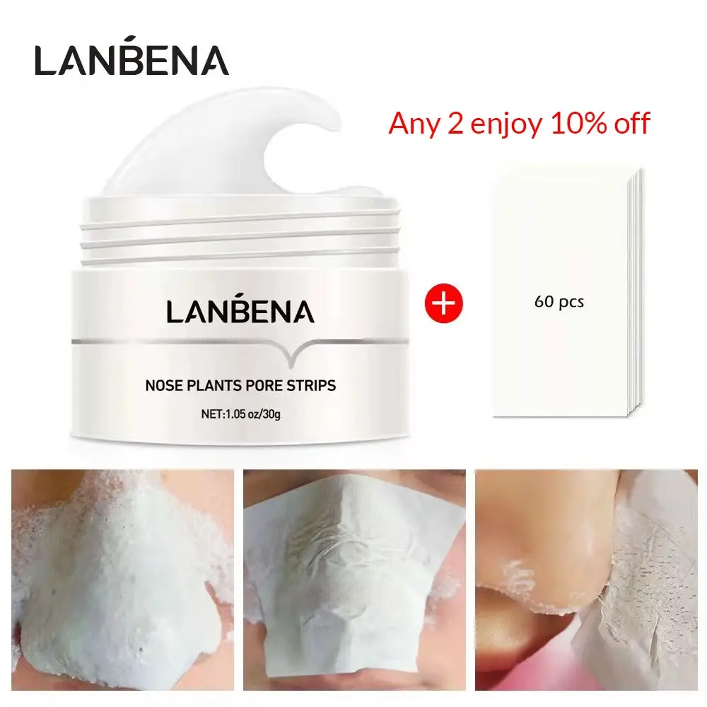 LANBENA Blackhead Remover Nose Strips Mask Pore Strip Black Mask Skincare Acne Hyaluronic Comfort