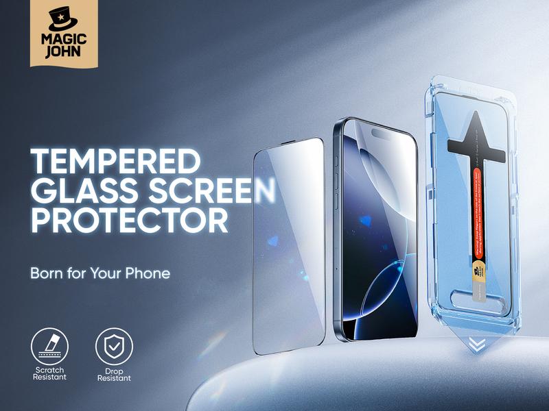 MAGIC JOHN Screen Protector 2 Pack for iPhone, Samsung, and Google ...
