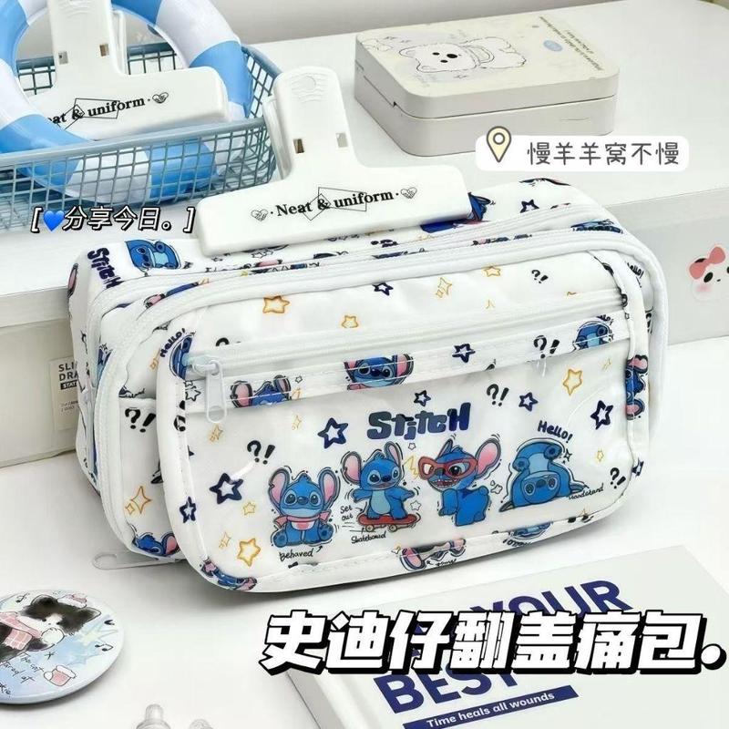 Hộp bút ANMILY-STICH dễ thương nhiều ngăn đựng được nhiều bút phù hợp với học sinh sinh viên-[STICH.VAI.1]