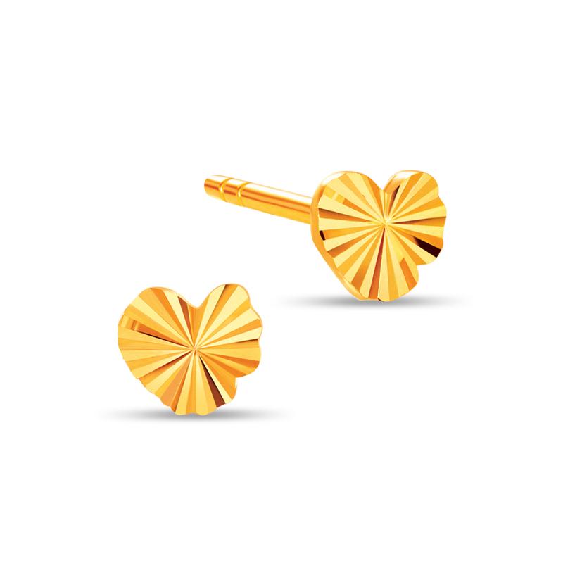SK Jewellery SK 916 Frilled Gold Earrings Trio Bundle 1