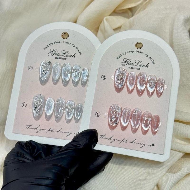  M308 nailbox thiết kế mắt mèo phối charm đi chơi đi tiệc kỉ yếu 