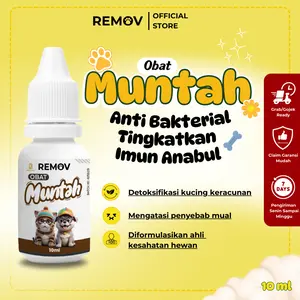 Remov Obat Muntah Akibat Infeksi Pencernaan dan Stress Untuk Kucing Dan Anjing 10 Ml