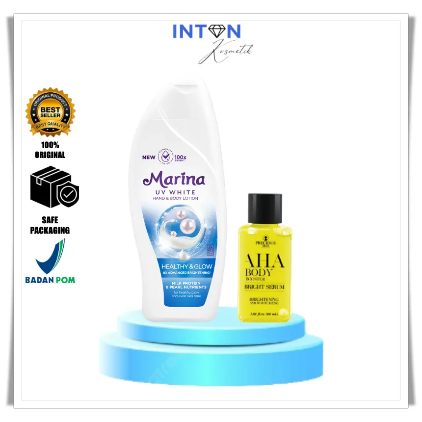 [ BUY1GET1 ] PAKET MENCERAHKAN MARINA HEALTHY & GLOW + PRECIOUS AHA BODY BOOSTER SERUM 30ML