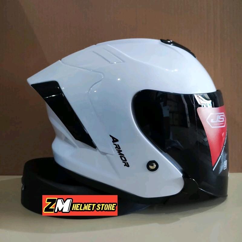 Helm JS ARMOR SOLID Half Face kekinian SNI Motorcycle Sepeda Visor 8