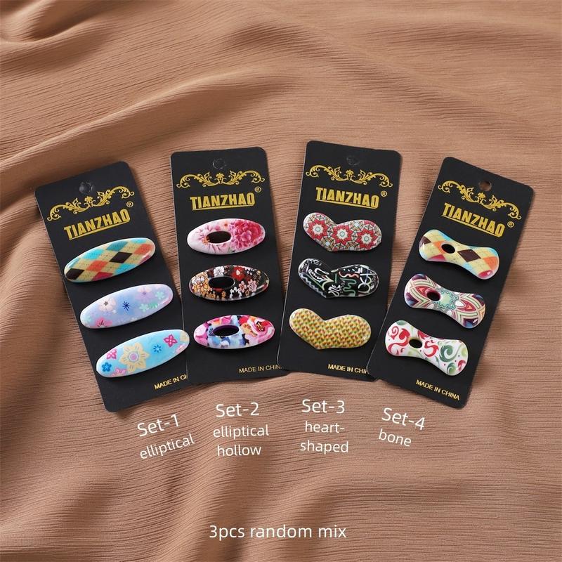 Product Introduction of 3pcs/Set Fashion Printed Bandana Needle Heart Oval Pin Scarf Fixed Buckle Anti Shedding Safety Pin Gift for Girlfriend Love Bow Safety Hijab Pins Accessories 3
