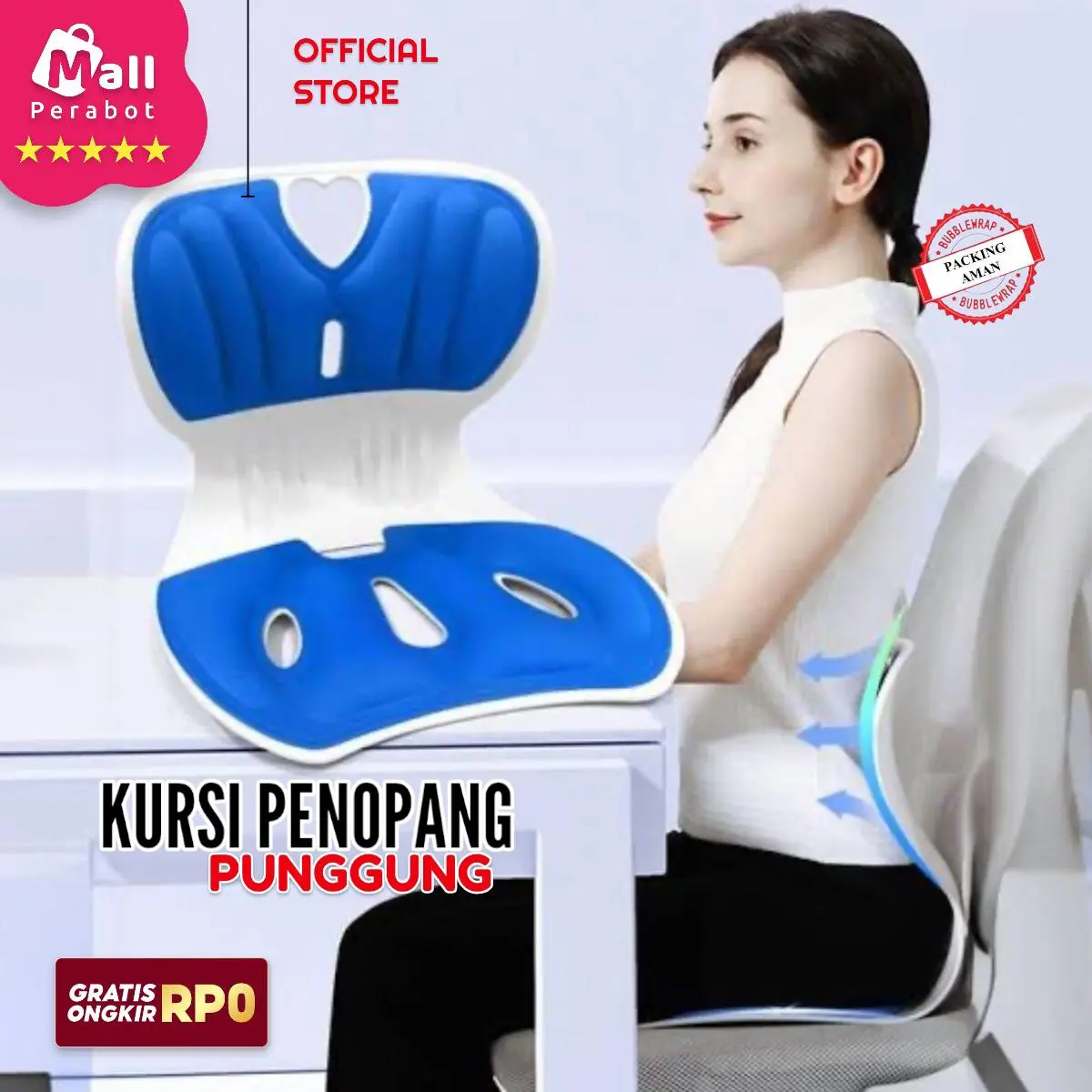 Mall Perabot | Sandaran Kursi Penyangga Portabel Penopang Punggung Chair Kursi Plastik Sandaran Kursi Postur Portable