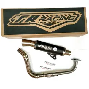 Knalpot Racing Samlong FK Racing FullSystem Hitam Elegan Pangkon Bawah Inlet 38 Cocok Untuk Semua Jenis Motor Sarfull/Sarteng Vario Beat Mio Scoopy Free Breket Pengait Per 2pcs