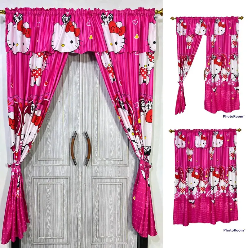 Gorden Serut Pintu Ukuran 200x100 cm - Bahan Katun Disperse - 0