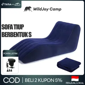 WildJoy Camp Sofa Angin Dengan Pompa Portable Inflatable Sofa Tiup S Tempat Tidur Sofa Tiup Kursi Sofa Portabel S Tempat Tidur Sofa Tiup Kursi Sofa Portabel  Kasur Udara Ergonomis Yang Nyaman  Tas Malas Dengan Pompa Kasur Udara Gratis