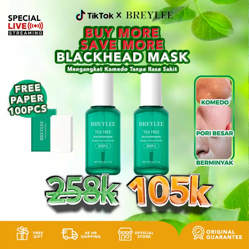 [LIVE] [ROAD TO 6.6] BREYLEE Blackhead Remover Mask Step 1 - Pengangkat Komedo Masker Hidung (17ml) 1