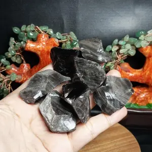 Natural Silver Sheen Black Obsidian Rough (9)