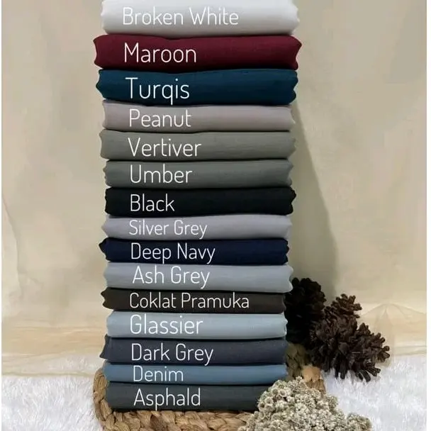 hijab segi empat paris premium lamour warna Coklat Pramuka katun korea 110x110cm
