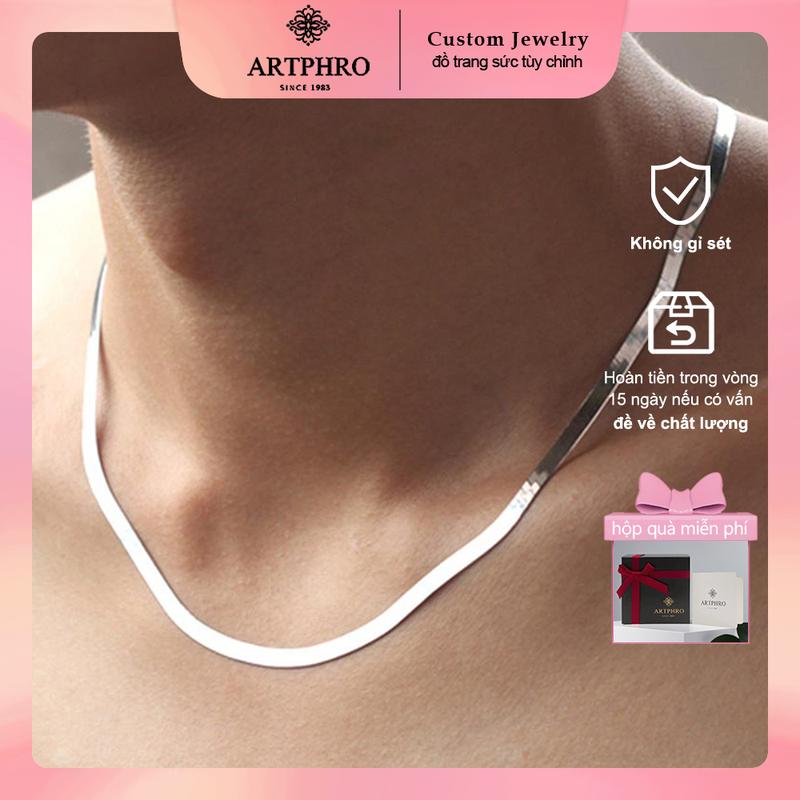 ARTPHRO Vòng cổ thép titan Không dễ phai Thích hợp cho cả nam và nữ(nhiều kích cỡ) 40cm (16in) / 45cm (18in) /50cm (19,7in)