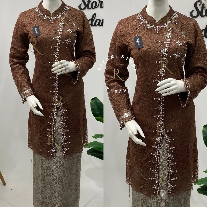 ￼set kebaya brukat payet Nagita/kebaya modern/kebaya ibu besan/kebaya kondangan Brokat Motif Songket Bawahan Dress Panjang Wisuda Lilit Wanita Baju Setelan Pesta Batik 4