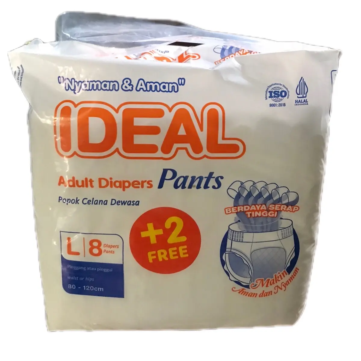 ￼IDEAL Popok Dewasa Tipe Celana size L 8+2 isi 10 Lembar Adult Diaper Pants L8 Promo Murah