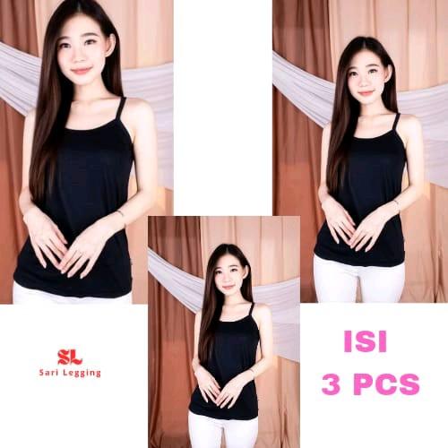 PAKET HEMAT 3 PCS SINGLET WANITA PREMIUM / TANKTOP TALI KECIL / TANKTOP / DALAMAN WANITA Crop Kemben Melar Nyaman Atasan Cewek 6