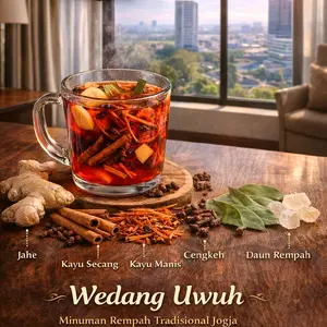 10pcs WEDANG UWUH MINUMAN TRADISIONAL PAKET LENGKAP GULA BATU Daun  Herbal Instan Air Serbuk Jahe Manis