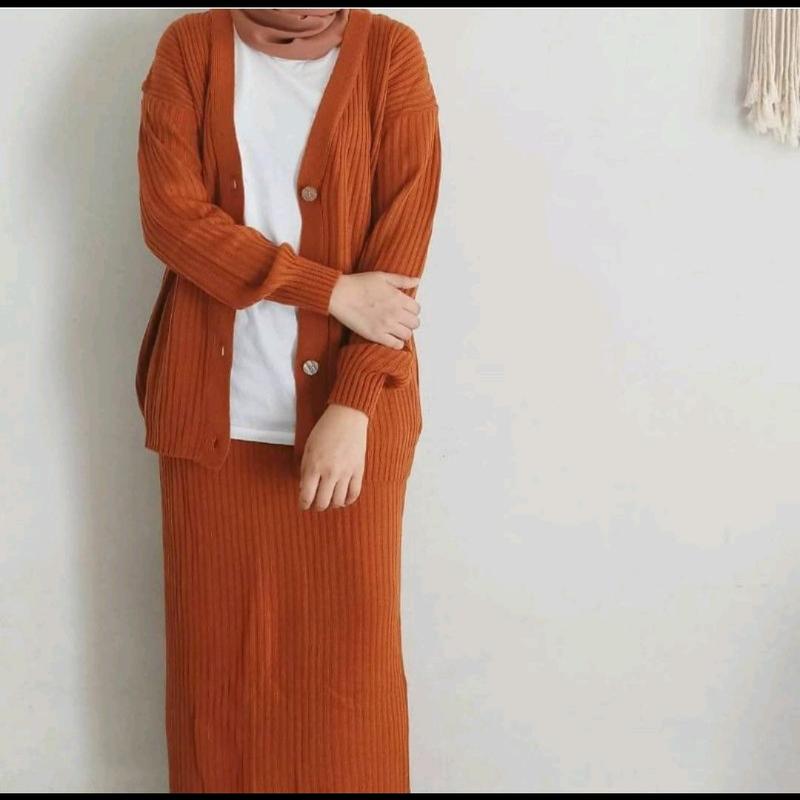 Setelan rajut sweater outer knit set 2