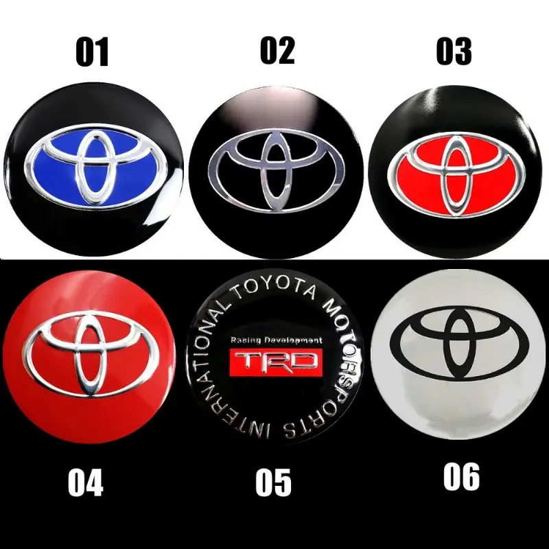 4Pcs 56mm Car Wheel Hub Cap Sticker Tire Cap Wheel Center Hub Caps Logo Badge Emblems For TOYOTA