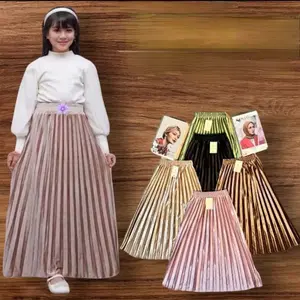 Rok Anak Perempuan Plisket Bludru Murah Nampol Fashion Bahan Tebal Halus Ukuran L XL XXL Glow Nyaman untuk Usia 4-12 Tahun