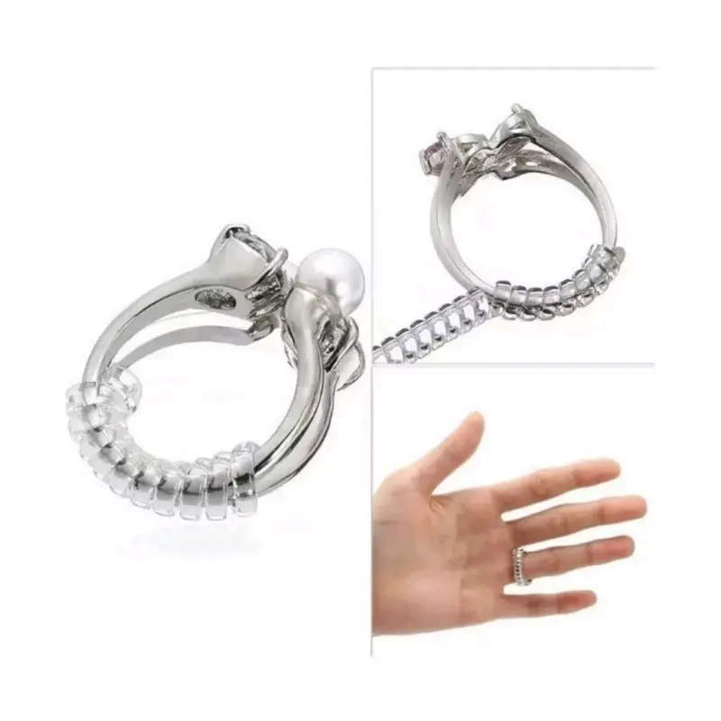 PENGGANJAL CINCIN Pengecil Ukuran CINCIN Ring Adjuster Silikon warna Gold Bening 2