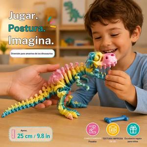 Esqueleto de T-Rex impreso en 3D, 1 pieza, articulaciones móviles. Adorno de dinosaurio, decoración para sala de estar, dormitorio, oficina. Regalo perfecto para Navidad. Figuras de huesos de dinosaurio para aliviar el estrés.