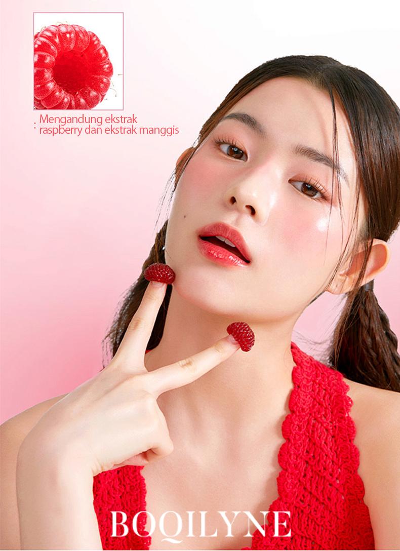 BOQILYNE 2-in-1 Lip & Cheek Gel! Sapuan Mudah, Warna Glow – Tahan Lama Anti Lengket	 Bibir Kosmetik Lipstik