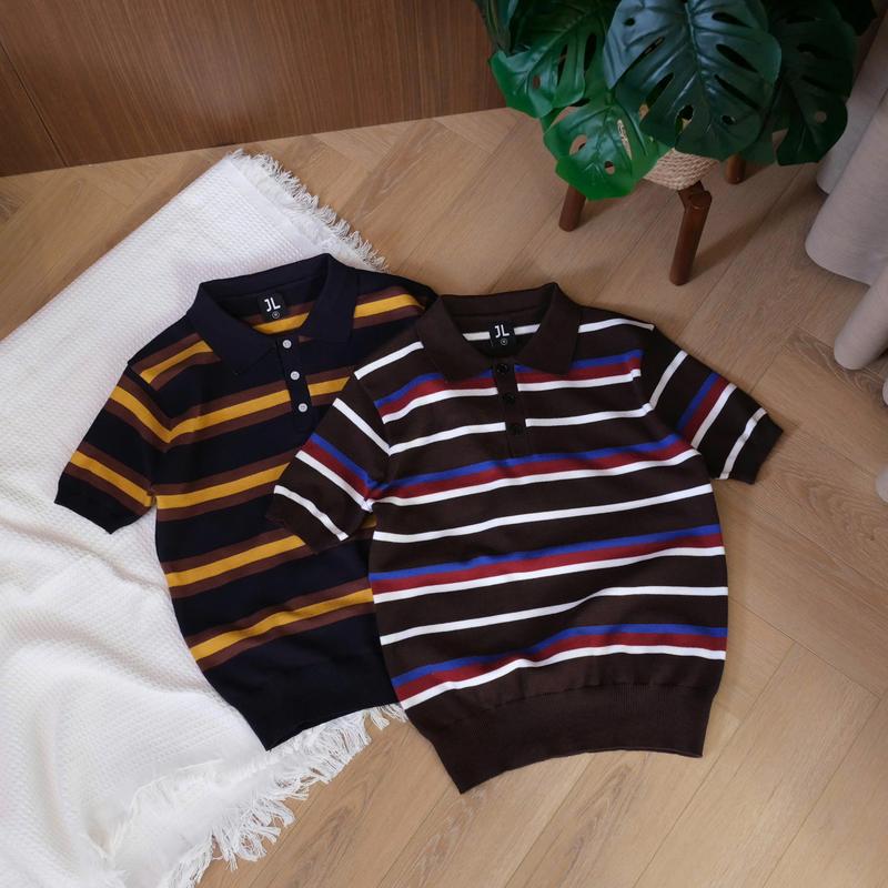 Áo polo len kẻ Essence Jack Lane, Áo polo thời trang nam nữ unisex chất liệu vải len lông thỏ mềm mịn.