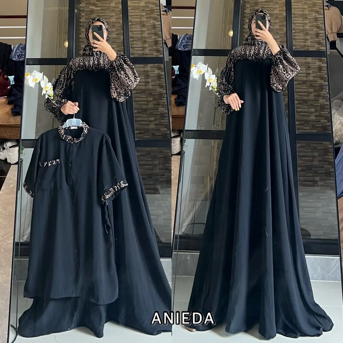 ZALEYA 2 couple Family SET Hijab segiempat motif new - Cey Airflow Diamond Grade A