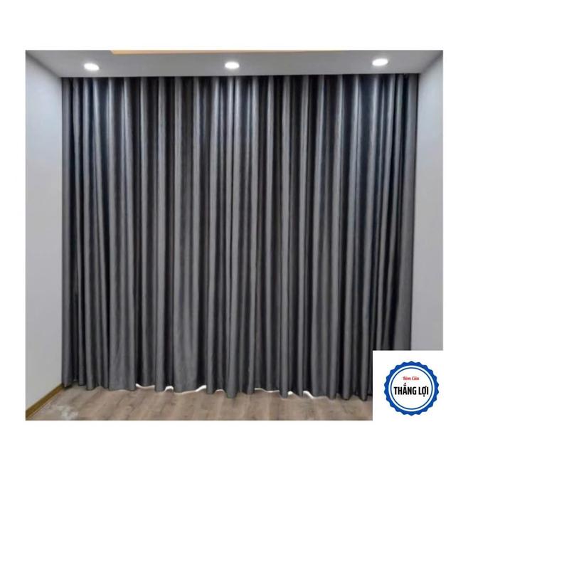  Rèm cửa sổ xám đậm chống nắng cực tốt 98%  sang trọng nhiều kích cỡ hoạ tiết - Rèm Cửa THẮNG LỢI 