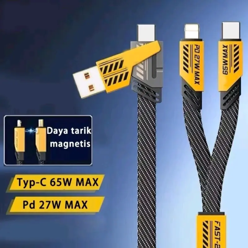Charger Casan 660W Batok 131 + Kabel Data Fast Charging 4in1 USB Type A, Type C, iOS Multiple Charging 1