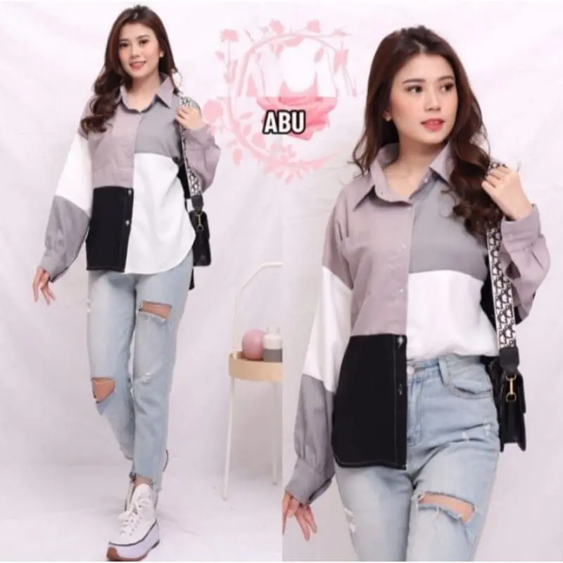 Baju Fashion Wanita Bahan Adem Dan Lembut Warna Merah Biru Ungu Hijau BELOUSE WANITA TERBARU AGATA BAJU ATASAN CEWEK POLOS KEKINIAN KOREAAN TERLARIS SIZE( S.M.L.XL.XXL Baju Wanita Qualitas Premium 3
