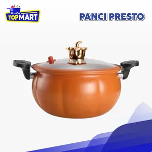 TOPMART - Panci Presto Anti Lengket 26cm 7L | Cast Iron Premium Tutup Kaca | Masak Cepat, Aman & Hemat Energi