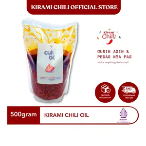 Minyak Cabai Halal 500gram KIRAMI CHILI OIL Pedas Sambal Saus Instan Ramen