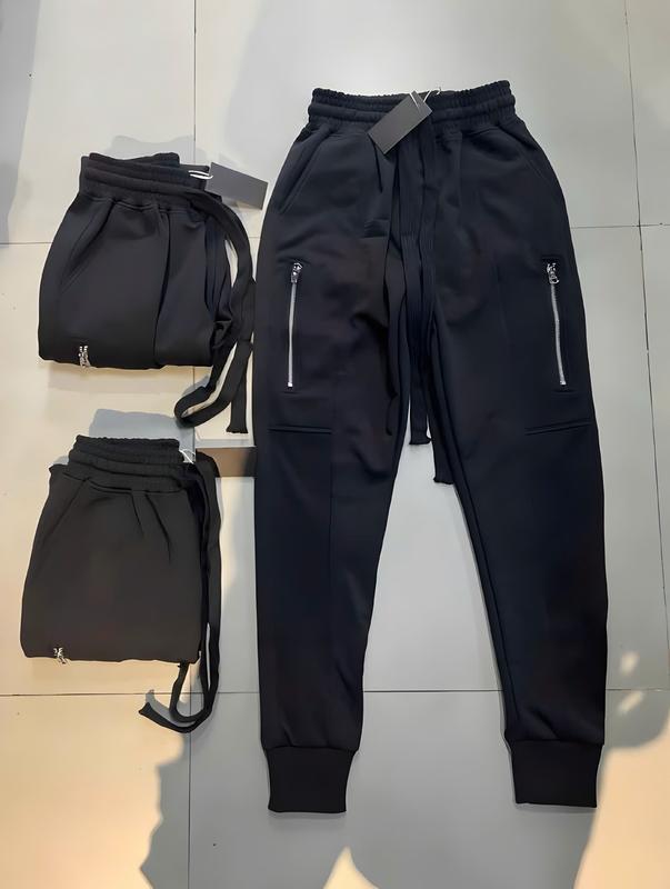 Quần Jogger Nam Phối Khóa Dọc Chất Vải Umi Dày Xin Dây Rút Đen Cao Cấp