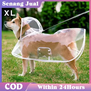 Bening Hoodie Suit Anti Air di Hari Hujan Jas Hujan Anjing Jas Hujan Hewan Peliharaan Plastik