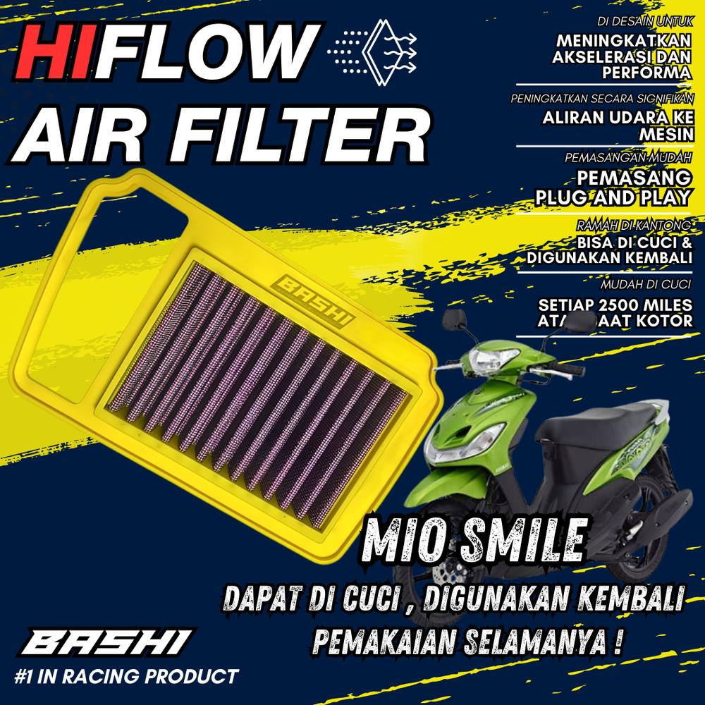 BASHI FILTER UDARA HIGHFLOW AIR FILTER RACING HYBRID MIO SMILE MIO SPORTY MIO SOUL Y04