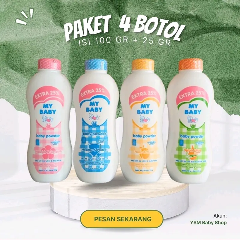 [PROMO 4 BOTOL] My Baby Powder 90gr + 23gr 0