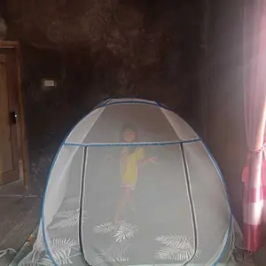 KELAMBU TENDA KELAMBU LIPAT TIDUR 200X200 ANTI NYAMUK PERLENGKAPAN KAMAR MENCEGAH SERANGGA MASUK sudah di rakit super king Biru Pink Merah