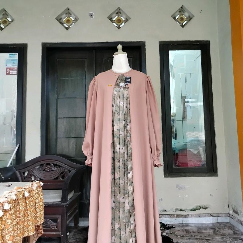 gamis rempel bunga ijo x coksu cocok buat jalan-jalan, kondangan, dan juga lebaran 0