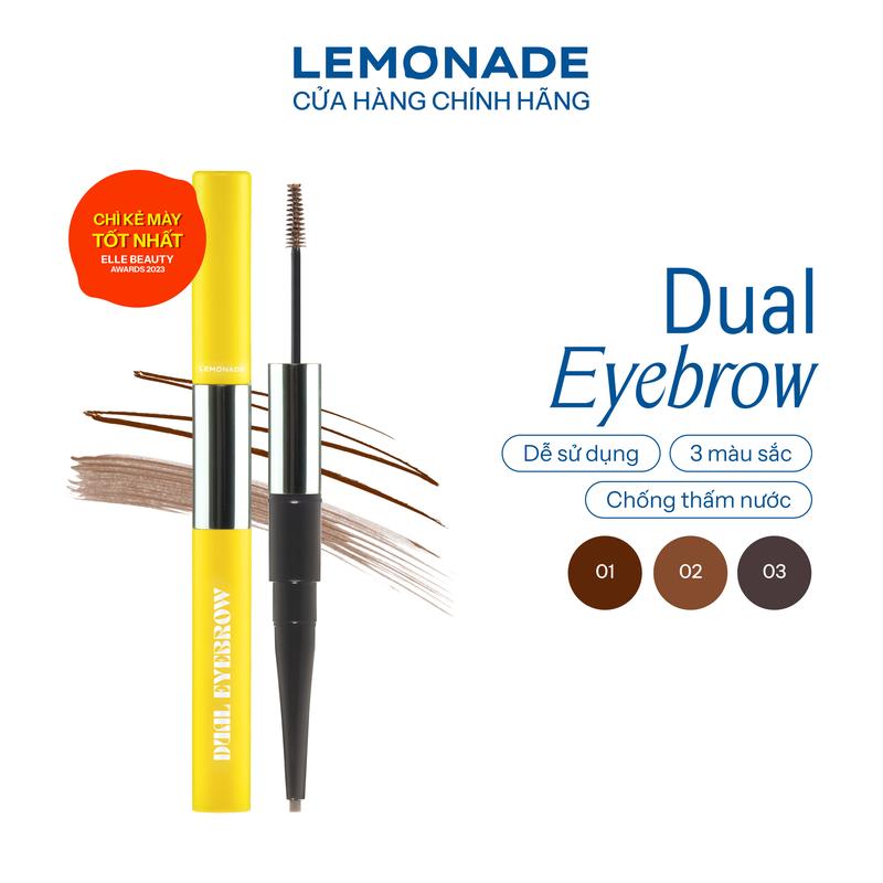 Chì kẻ mày 2 đầu bền màu Lemonade Dual Eyebrow 2.75g