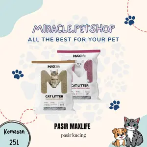 Pasir Kucing - Pasir Maxlife Gumpal Wangi  25 Liter all varian (Instan)
