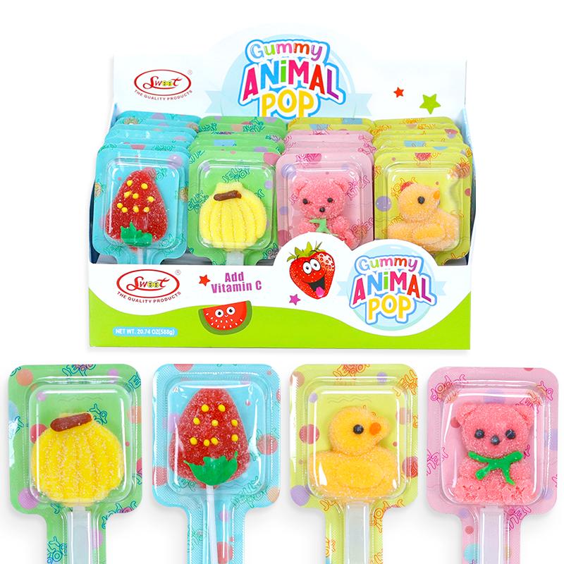 SWOOT-【Vitamin C + Nước trái cây】 Kẹo dẻo que hình vịt & gấu – Hộp 28 que (chuối / dâu / vịt con / gấu nhỏ) – Vị trái cây tổng hợp – Kẹo ăn vặt cho trẻ em 7