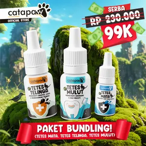 [Bundling Hemat] Catapaw Obat Tetes Mulut + Obat Tetes telinga + Obat Tetes Mata Kucing dan Anjing