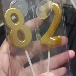 Lilin Ulang Tahun Angka Gold Premium Import Lilin Birthday Candle Lilin Korea