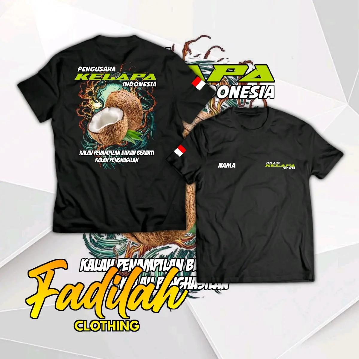 PROMO Kaos Distro PENGUSAHA KELAPA INDONESIA Kaos Petani Kelapa Distributor Kelapa Koprah Kaos Pria Wanita Bisa Request Desain Ubah Gambar Atau Tulisan Bahan Adem Katun Combed Nyaman Sablon Lembut Atasan Hitam Printing
