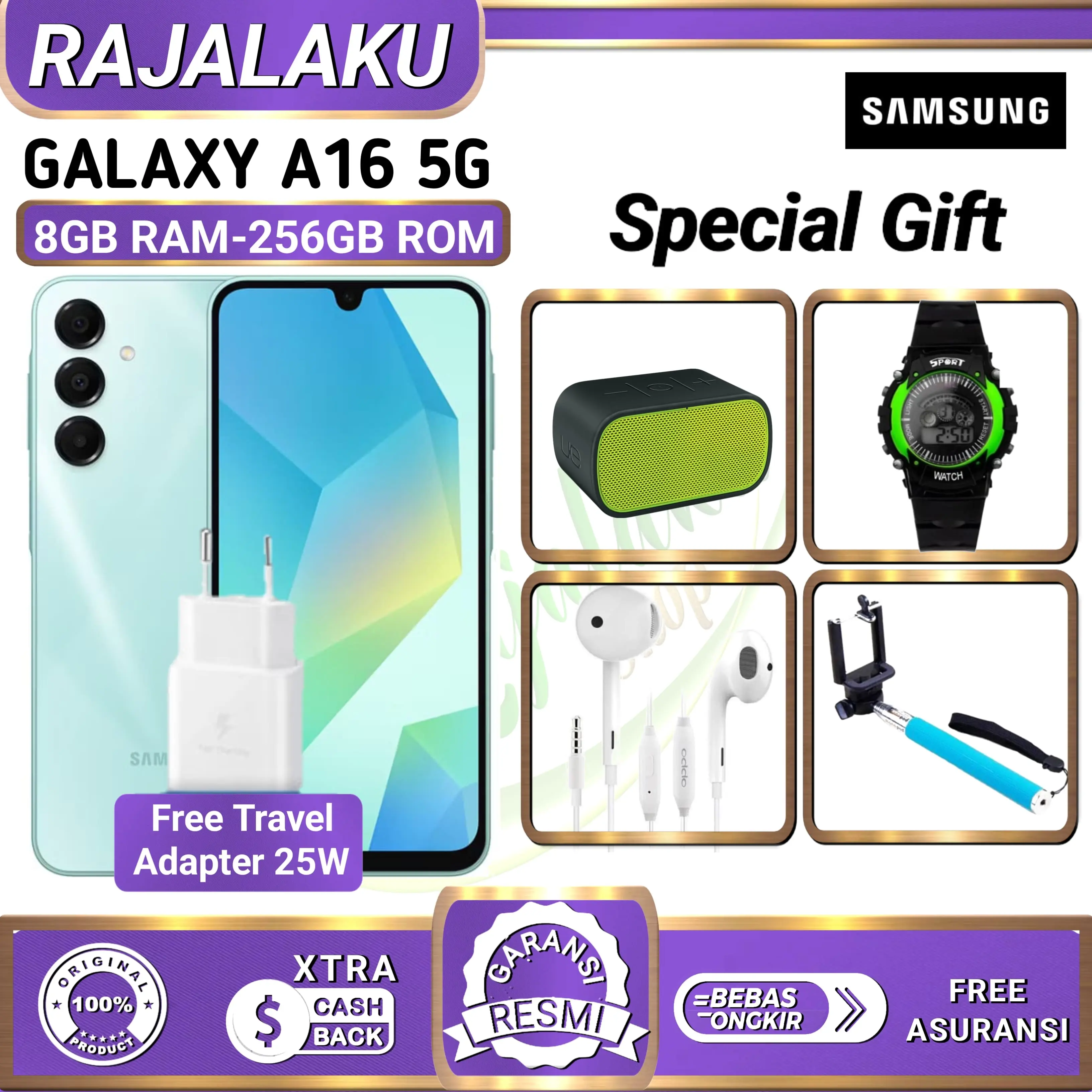 [MAT PECI X RAJALAKU] HP SAMSUNG GALAXY A16 5G NFC & A16 4G NFC RAM 8/128GB & 8/256GB GARANSI RESMI INDONESIA
