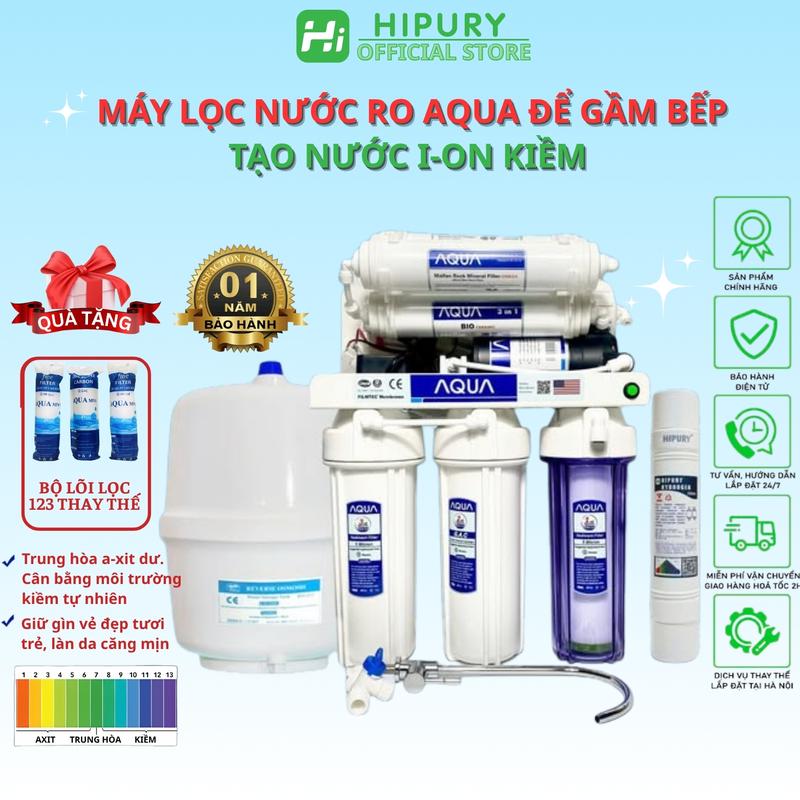 Máy lọc nước RO không vỏ tủ AQUA 8 9 10 cấp lọc , máy lọc nước RO lắp gầm bếp chính hãng AQUA lọc nước uống trực tiếp loại bỏ 99% cặn bẩn