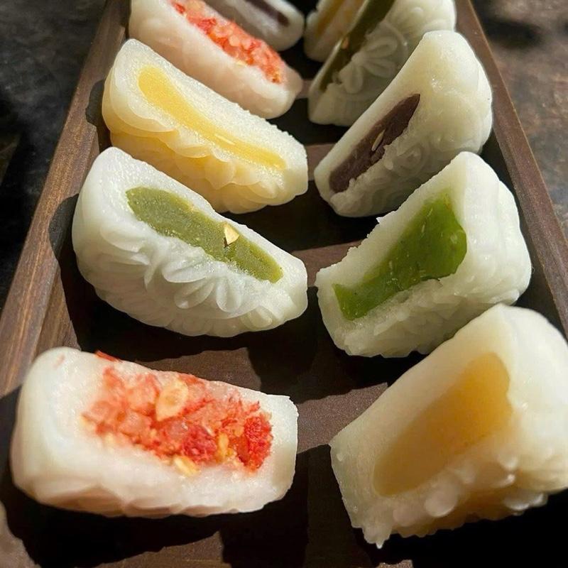 ( Combo 10 Bánh Dẻo )  bánh trung thu Thanh Dung gồm ( 10 bánh dẻo mix vị - Nhân Đậu Xanh - Khoai Môn - Thập Cẩm) 180G - TẶNG 1 bánh nướng thập cẩm